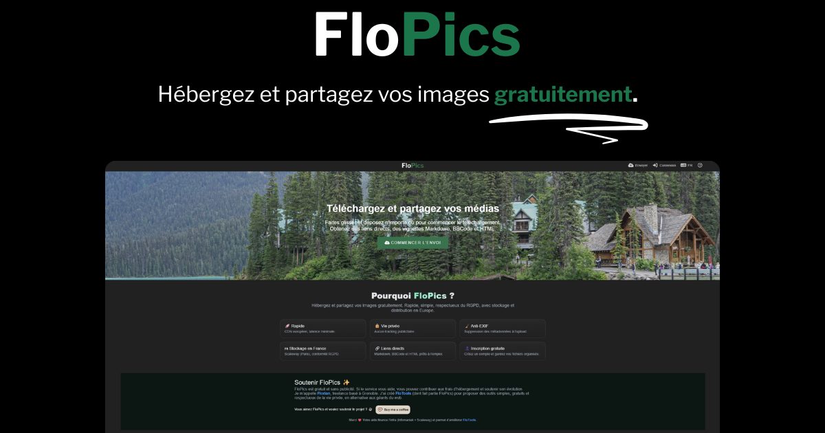 FloPics – Hébergement d’images gratuit et RGPD